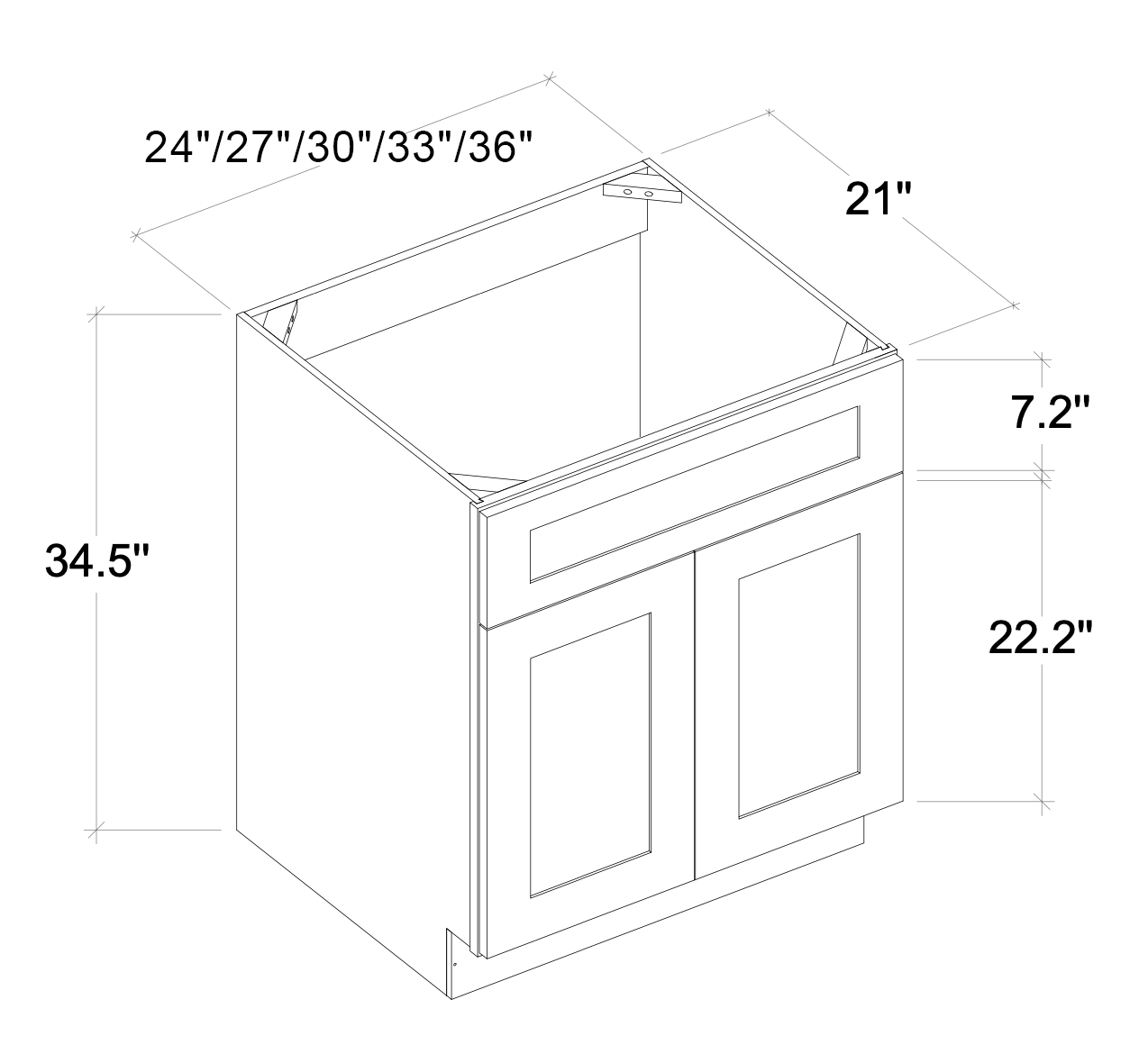Vanity sink base cabinets