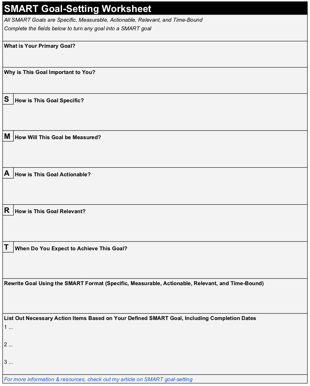 Best goal-setting worksheet templates for achievement