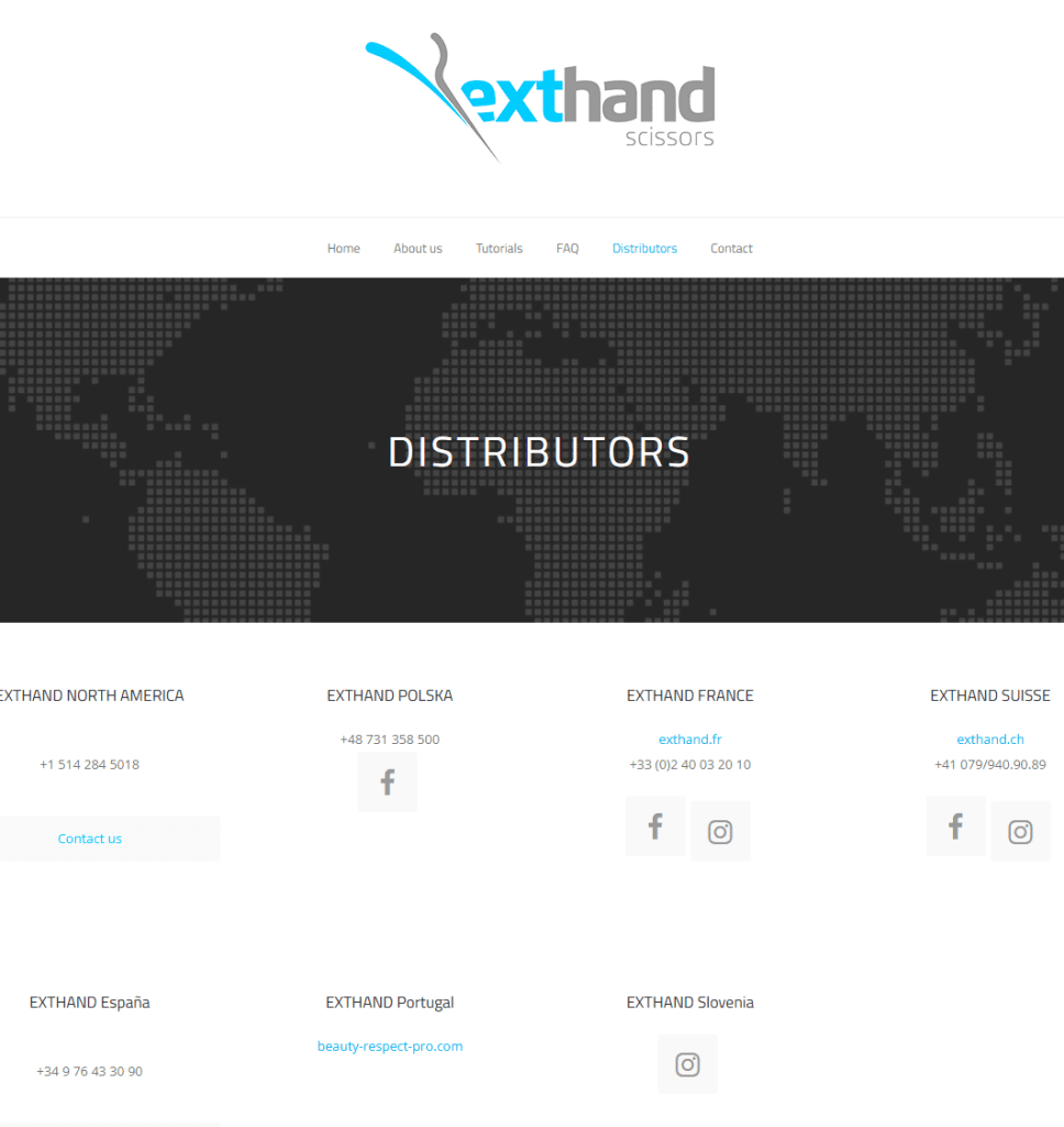 Site de ExtHand ciseaux ergonomiques