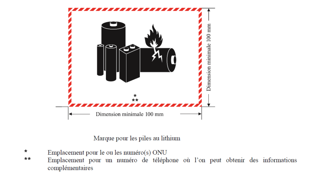 Taille etiquettes lithium
