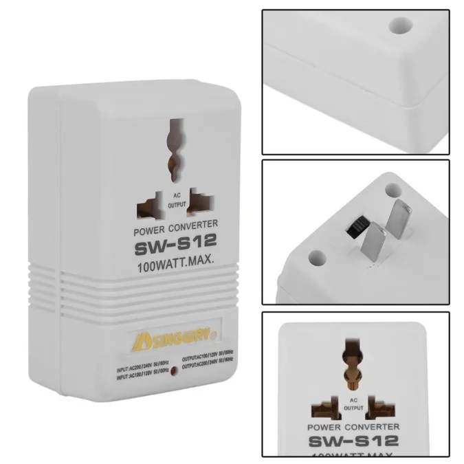 SW-S12 110V TO 220V 220V TO 110 VOLTAGE CONVERTER TRAVEL ADAPTER, POWER CONVERTER AC 110V TO 220V STEP-UP & DOWN VOLTAGE CONVERTER TRANSFORMER