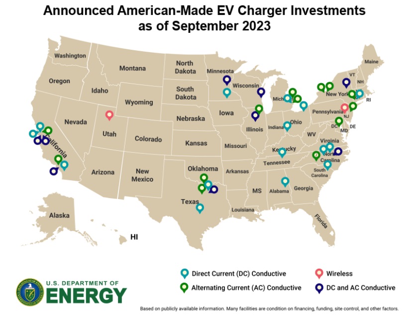 DOE Releases Map Showing New EV Charger Investments 11 