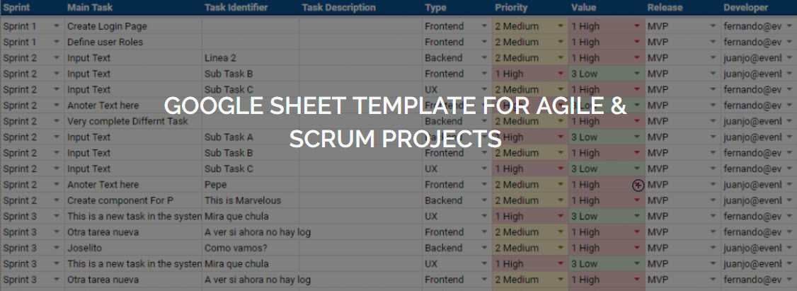 In a new folder, click new > google sheets to make an empty sheet. Plantilla De Google Sheet Para Gestionar Proyectos Scrum Evenbytes