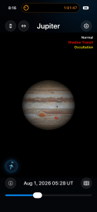 App showing Jupiter