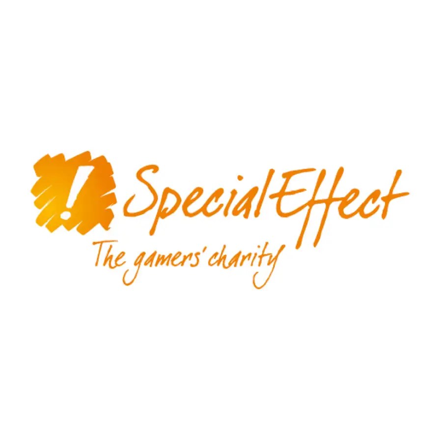 The orange logo for Special Effect features an exclamation mark and the tagline The gamers' charity.
