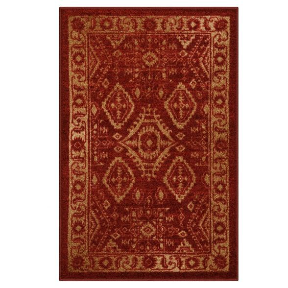 Red boho rug