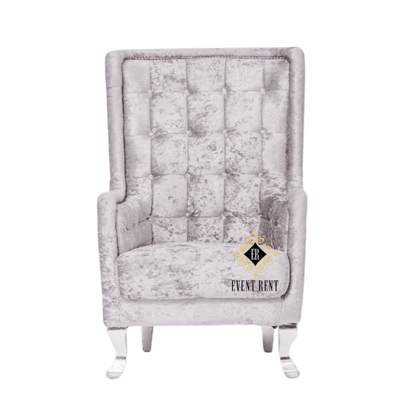 Silver Tufted Chair