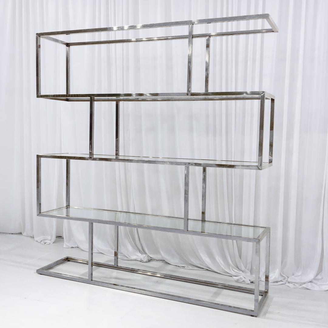 Bar Back Silver Zigzag Barback - Event Rent