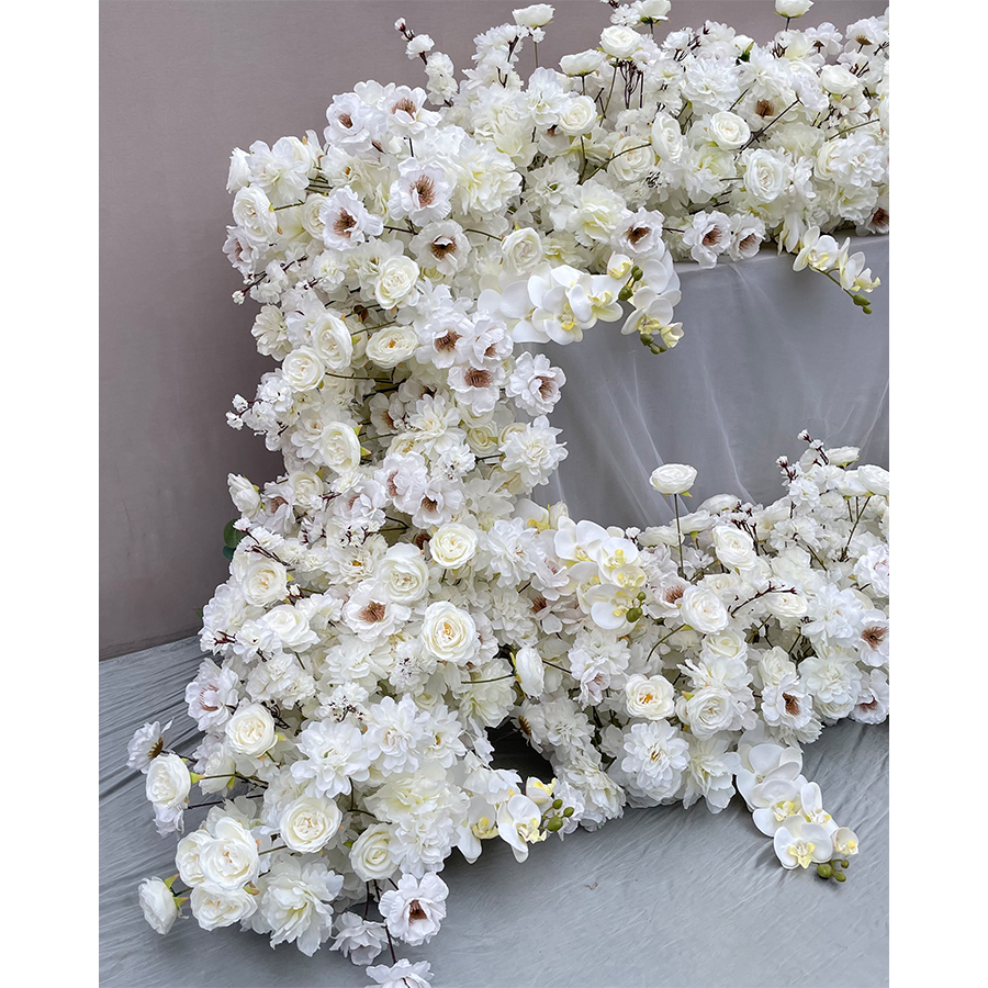 Silk All White Flower Garland