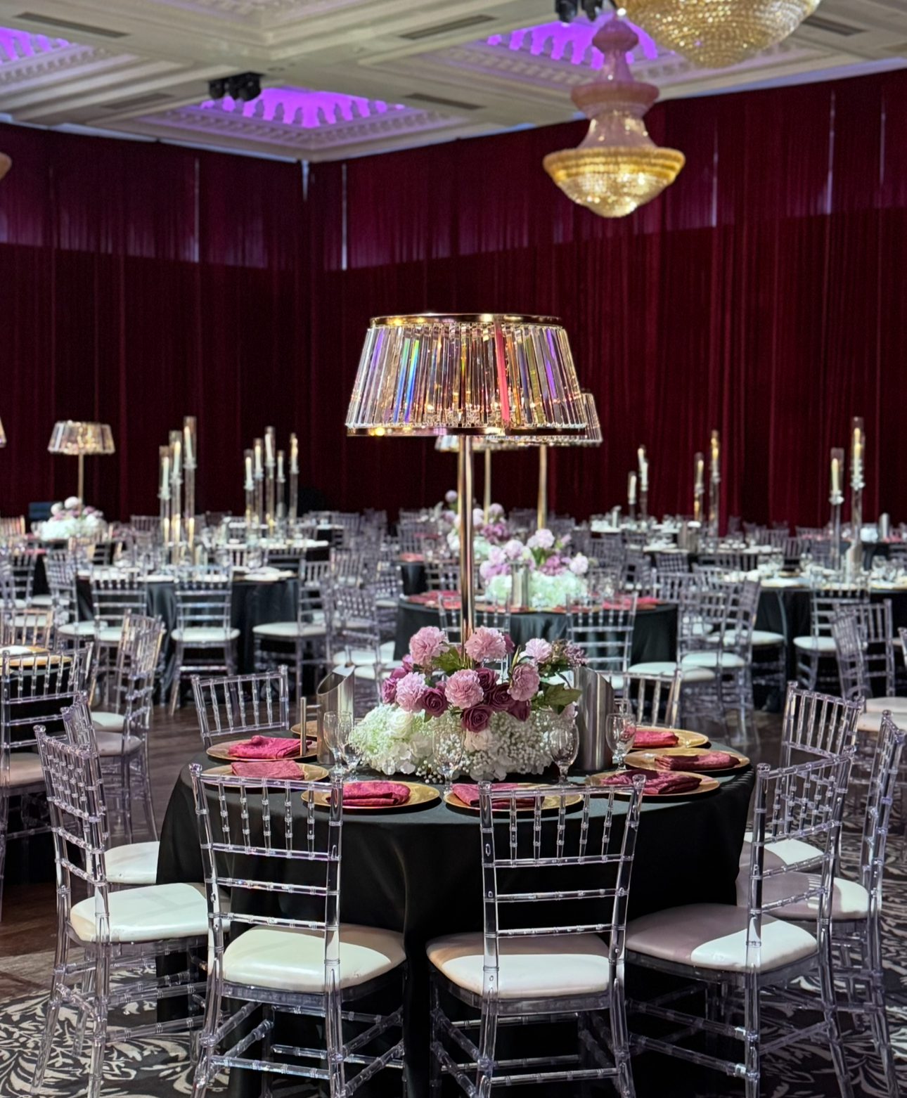 Gold Crystal Lamp Shade Centerpiece