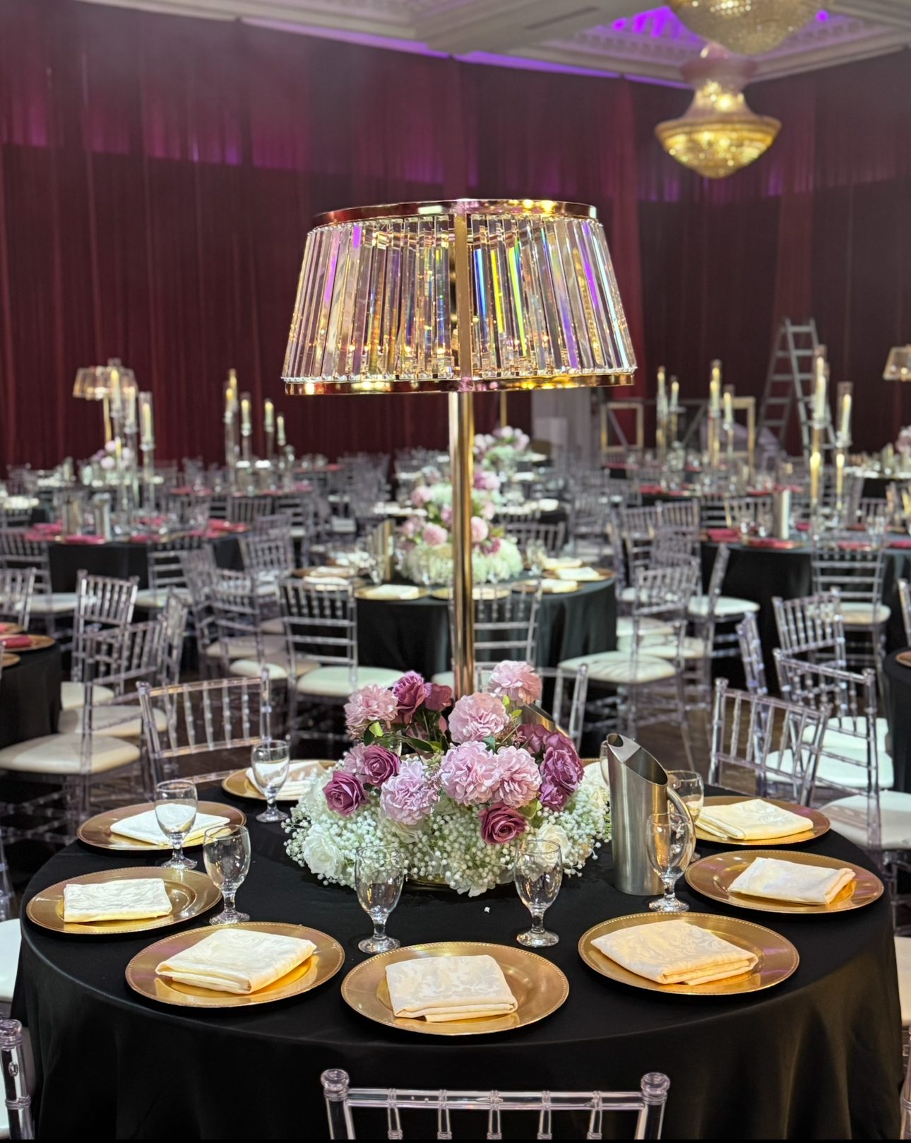 Gold Crystal Lamp Shade Centerpiece