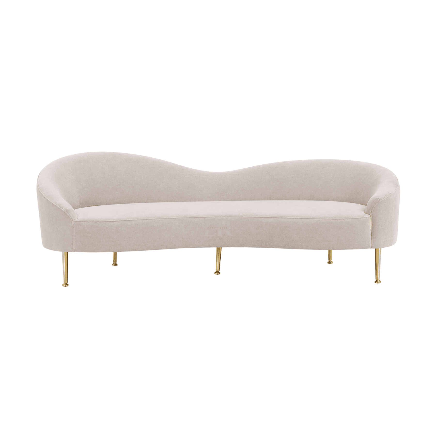 Champagne Velvet – Curved Loveseat