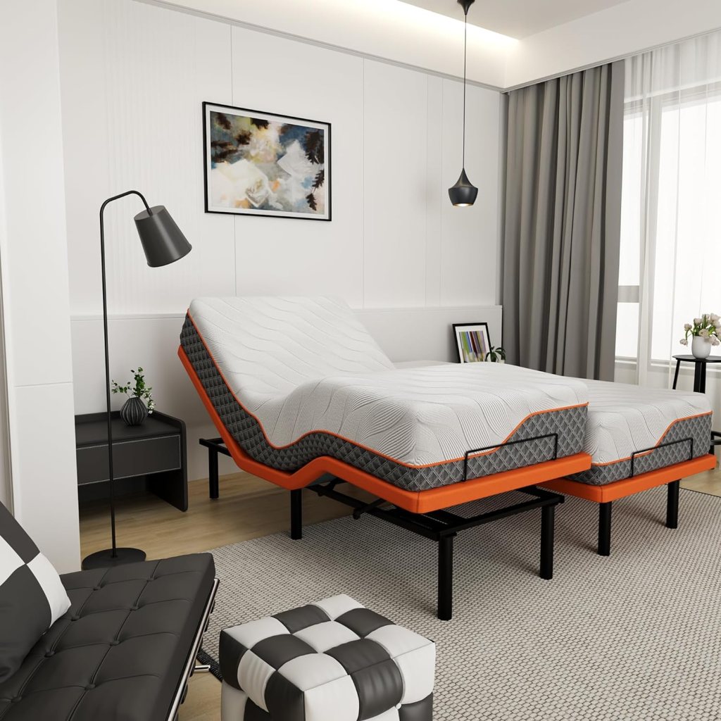 split king adjustable bed with mattress