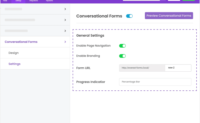 Conversational Forms Addon - Everest Forms