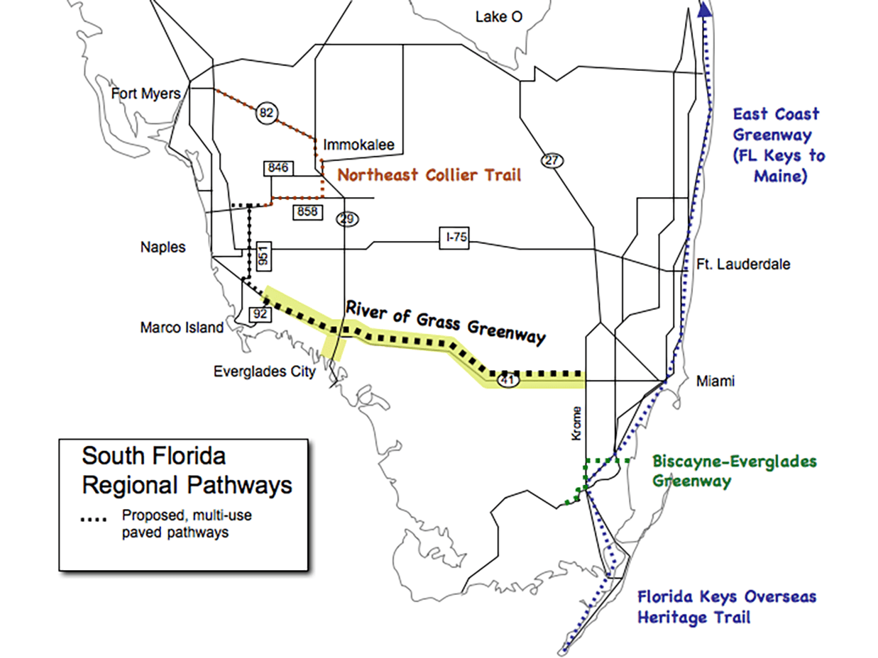 Tamiami Trail Florida Map Alligator Alley DUCY Regional Pathways 