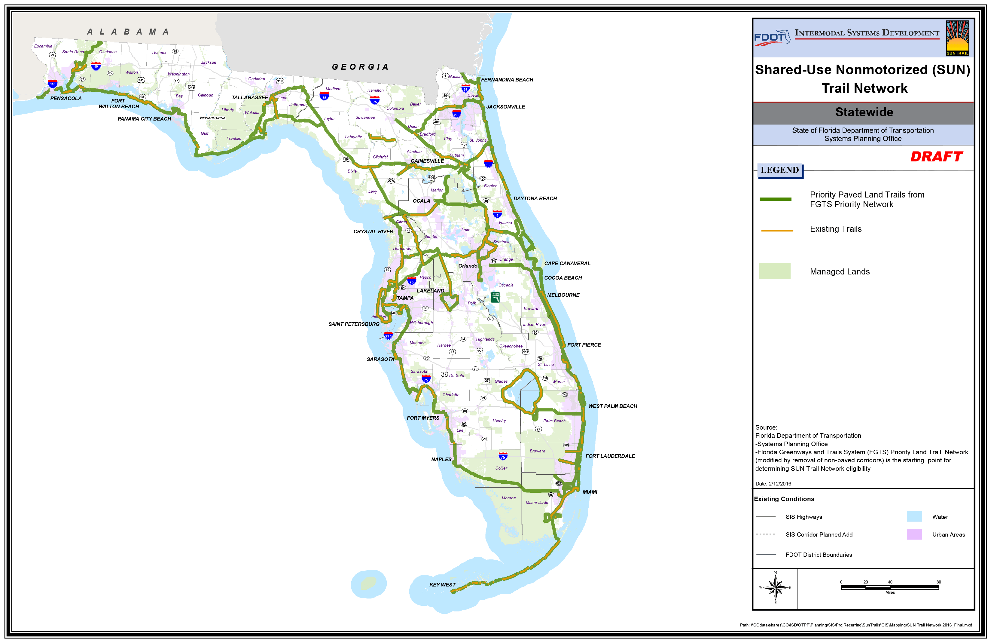 Florida Trail Map SUN Trail Map PDF Simplified 