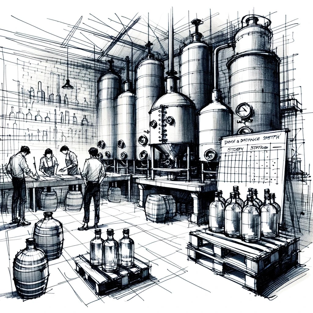 Controlled process for spirits production
