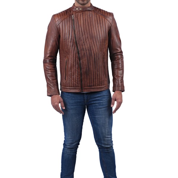 Brown Biker Leather Jacket