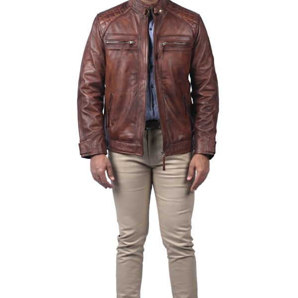 Men’s Brown Biker Leather Jacket