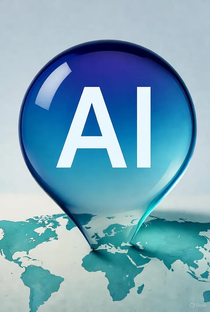 Artistic representation of AI bubble concept