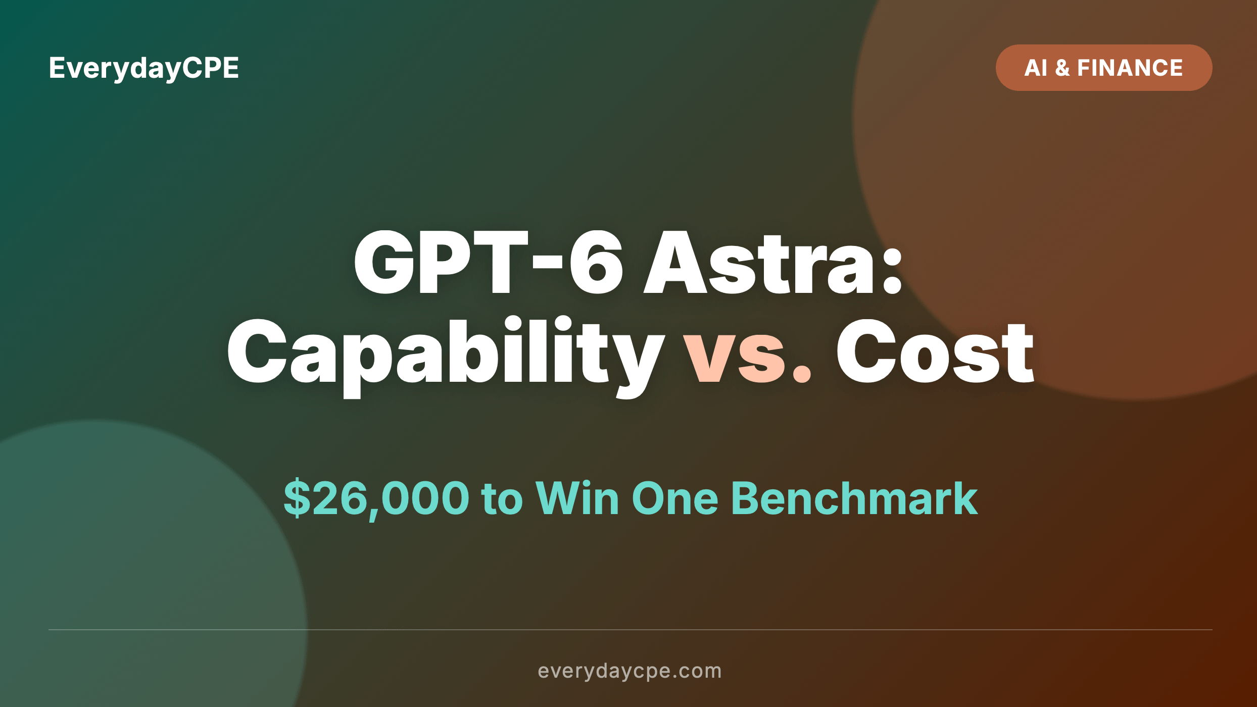 GPT-6 Astra: Capability vs. Cost
