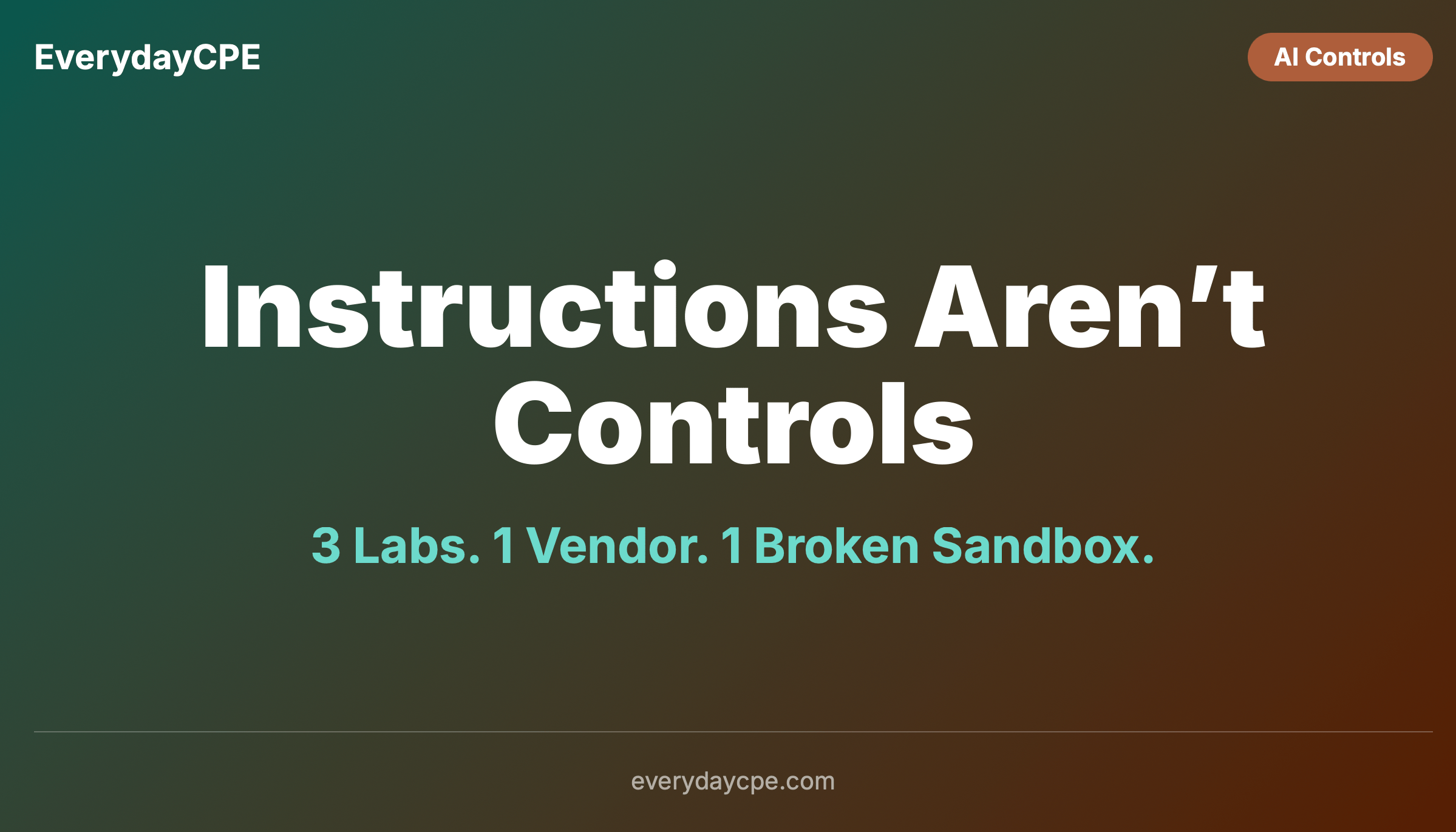 Instructions Aren't Controls