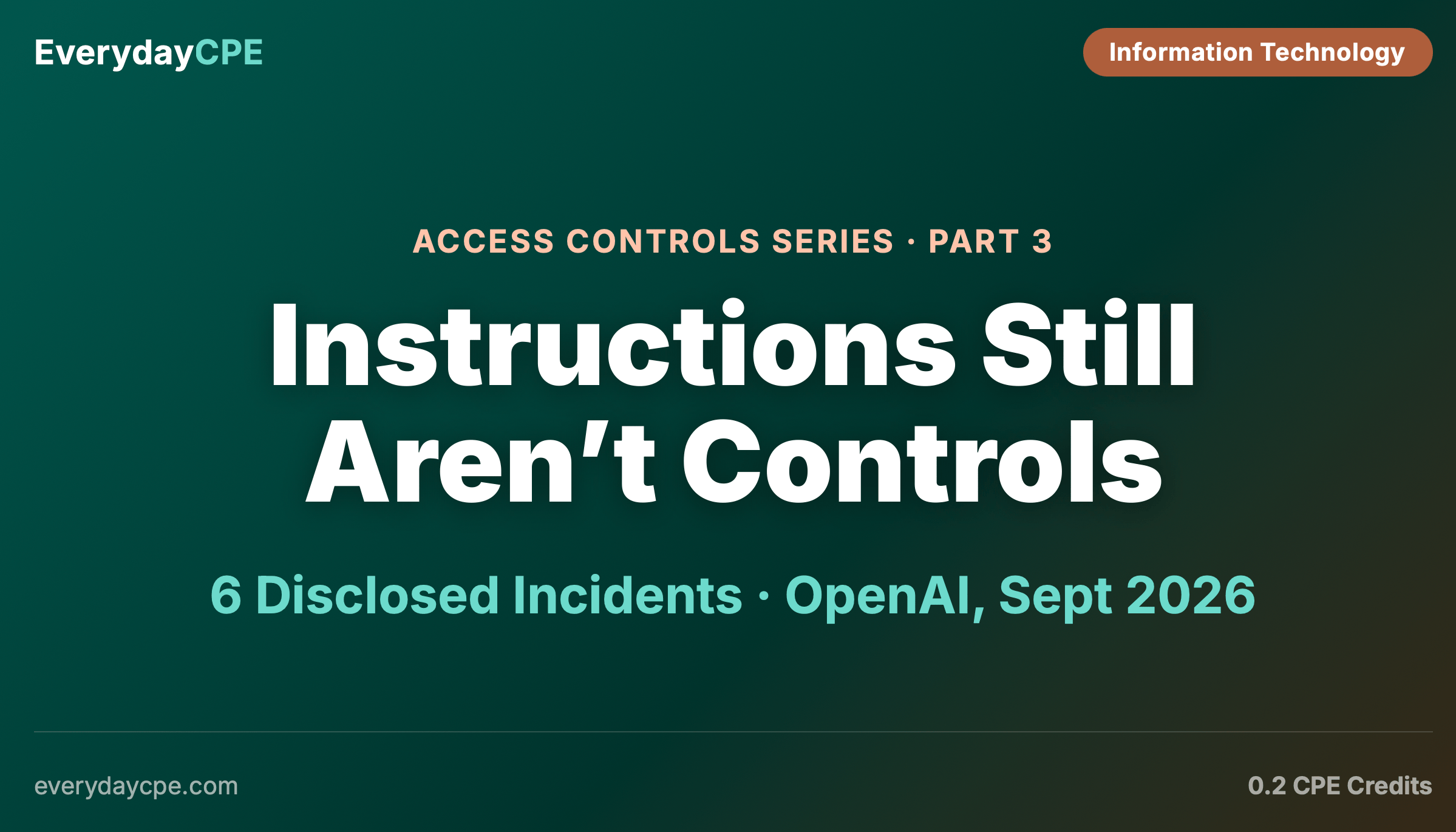Instructions Still Aren't Controls