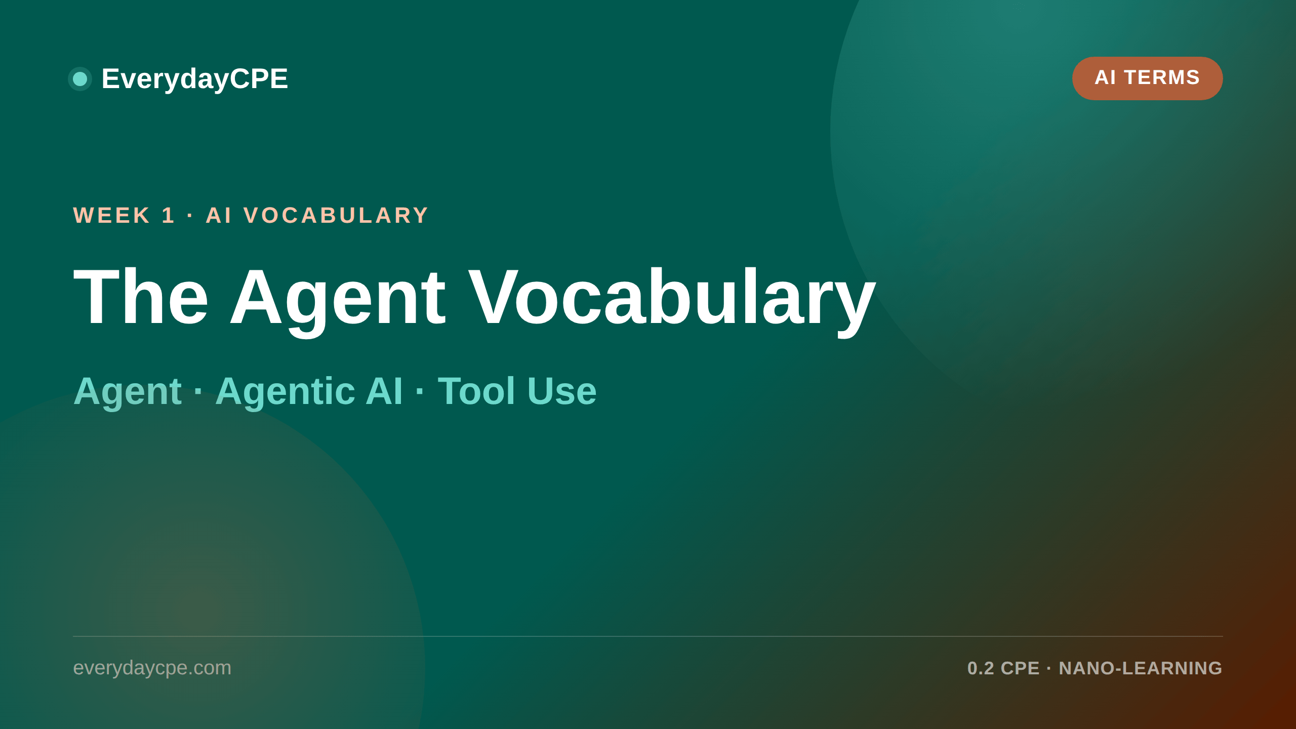 The Agent Vocabulary