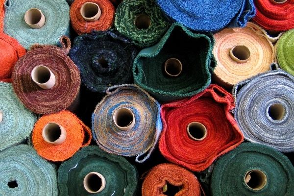 rolls of fabric, what are they made from