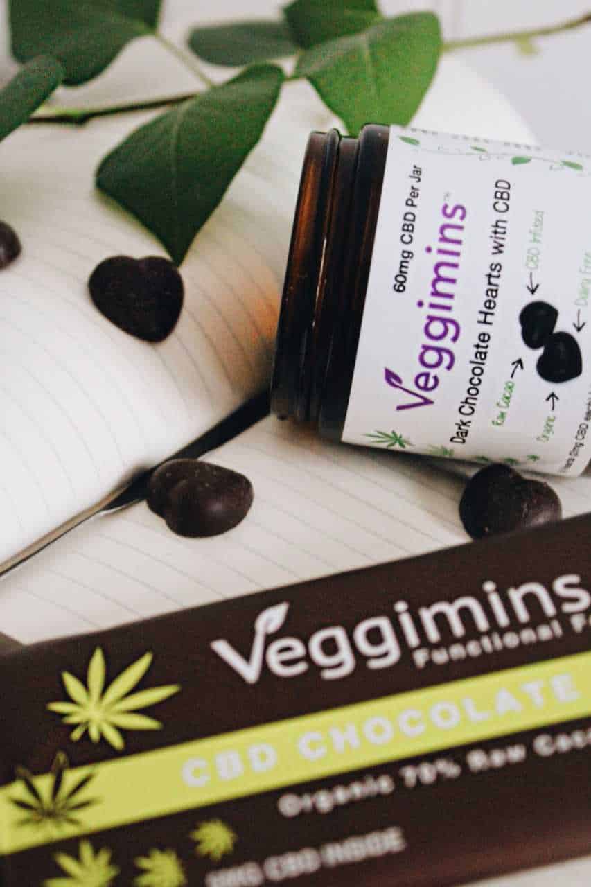 Veggimins Dark Chocolate Hearts with CBD Veggimins CBD Chocolate Hearts