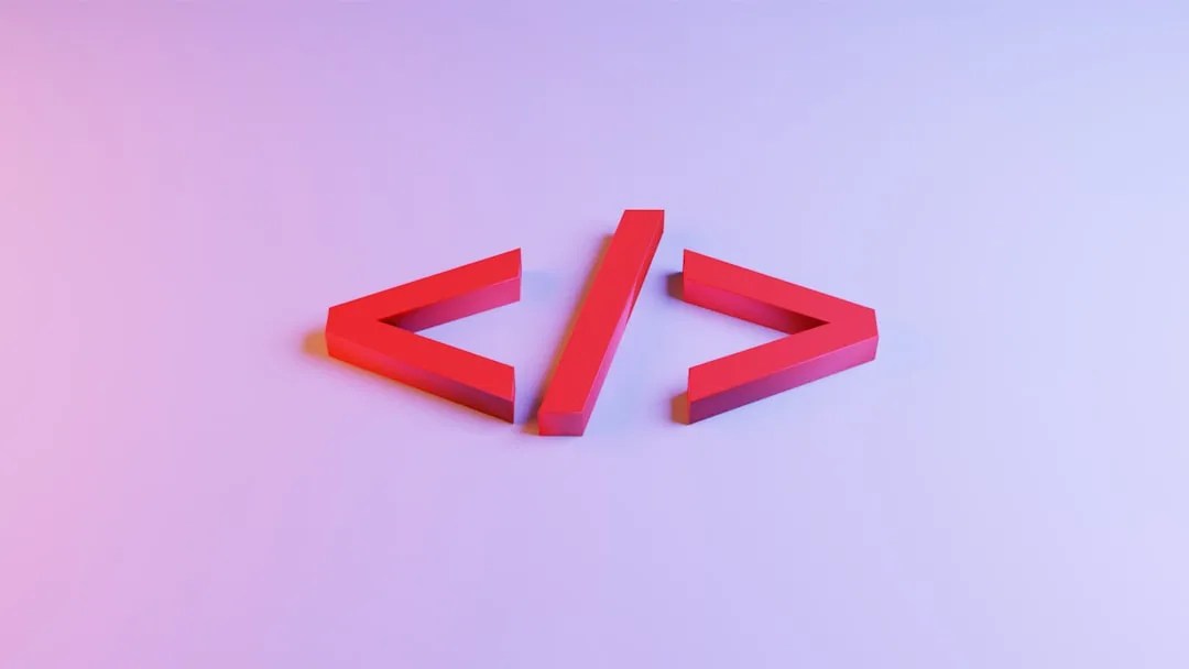 분홍빛 배경 위에 놓인 붉은색 3D 꺾쇠 기호 조형물 (무료 스톡 이미지, 실제 실험 화면 아님)