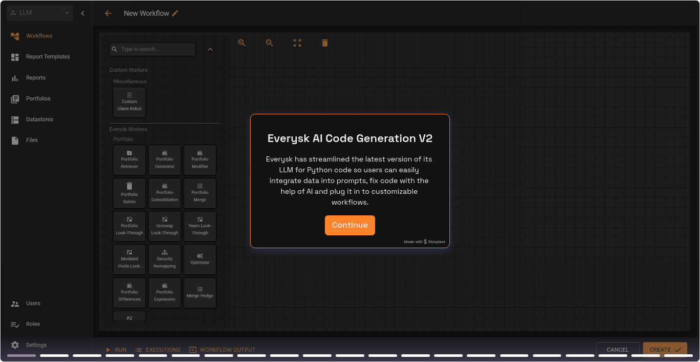 Everysk AI Python Code Generation V2 automating custom code creation, testing, debugging, and deployment for streamlined workflows