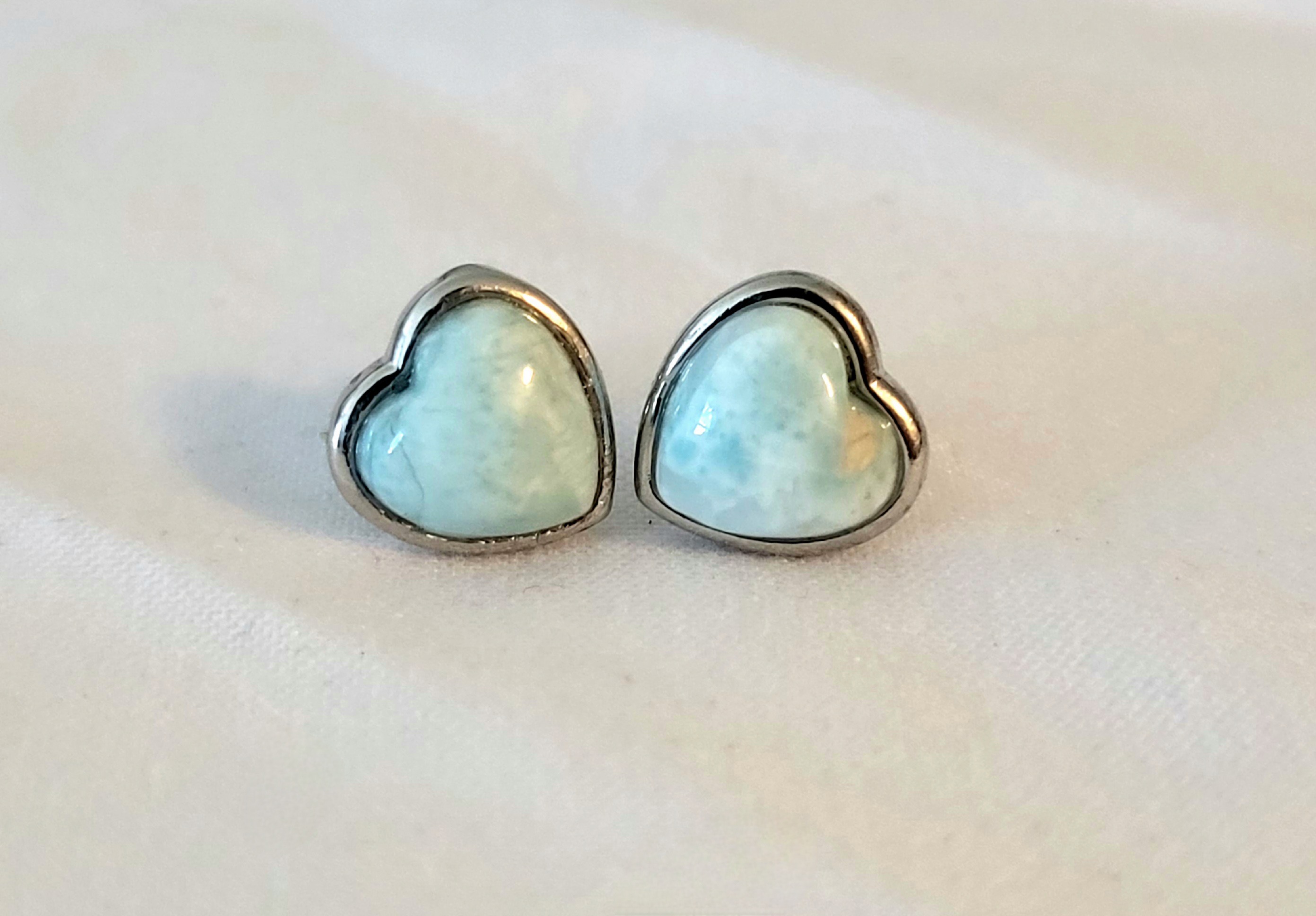 Larimar Heart Earrings