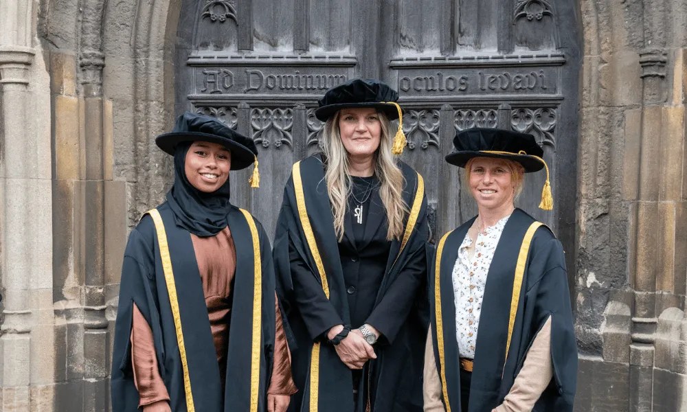 Khadijah Mellah, Justine Harrison, and Ros Canter - WUC Honorary graduates