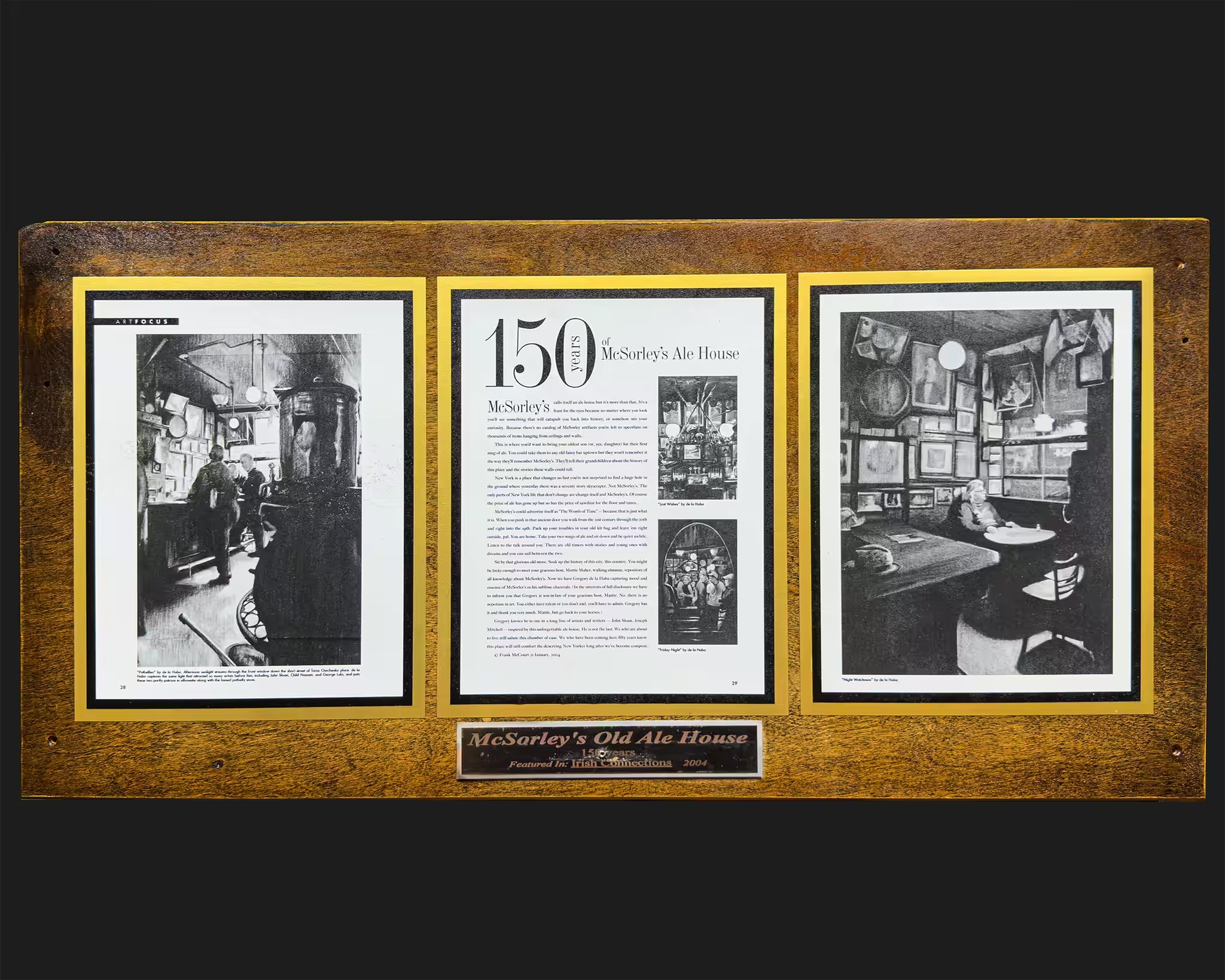 Some image restoration for McSorley’s Old Ale House 4 Historic pub display with photographs