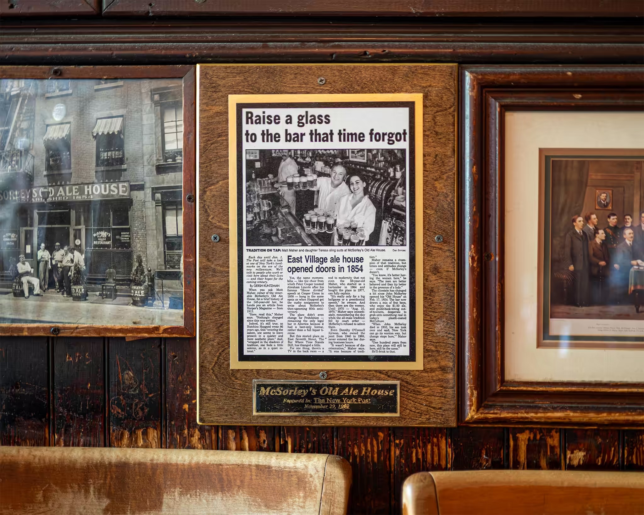 Some image restoration for McSorley’s Old Ale House 2 Historic newspaper article on bar