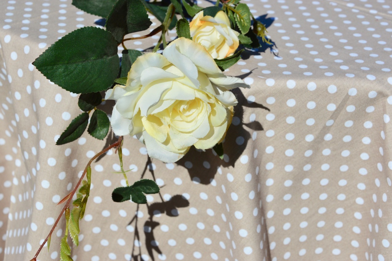 Read more about the article Pöttyös abrosz – pöttyös kiegészítők az ebédlőben