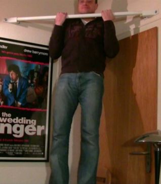 Negative chin-ups with chair