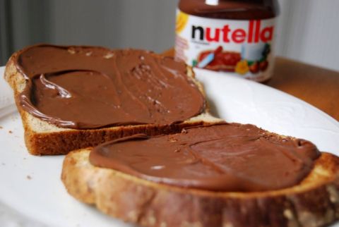 Nutella sandwich and jar