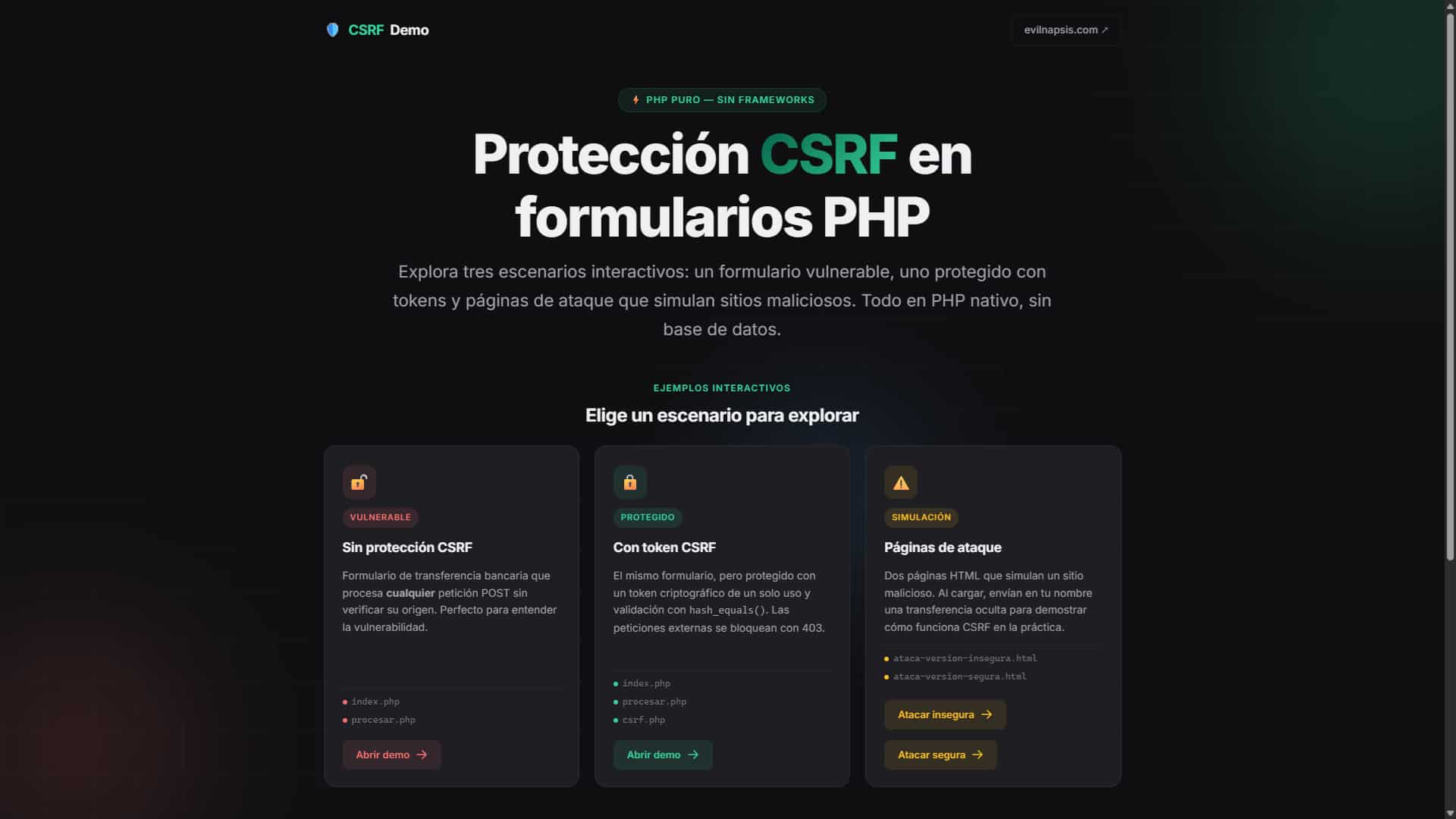 Proteccion CSRF en formularios PHP