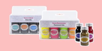 Herbin creative inks set including draw inks and fluorescent inks