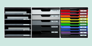 Exacompta Modulo modular office storage, available from ExaClair Limited