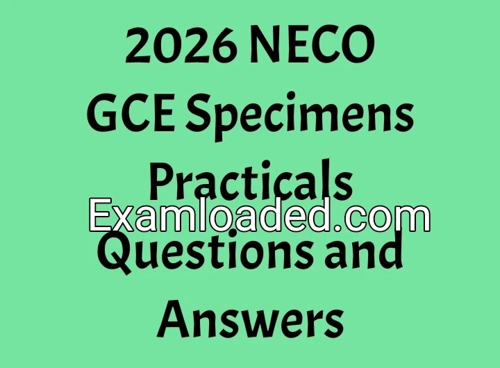 2026 NECO GCE Specimens Practicals Questions and Answers