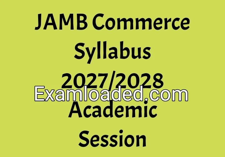 JAMB Commerce Syllabus 2027/2028 Academic Session