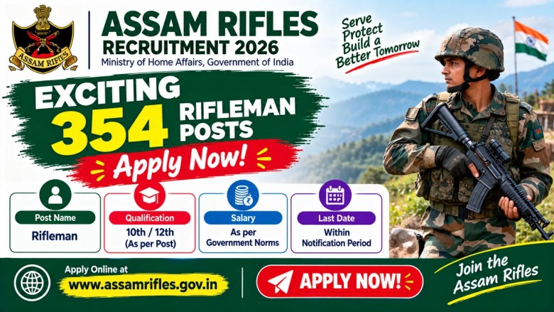 Assam Rifles Recruitment 2026: Exciting 354 Rifleman Posts – Apply Now! 1 Assam Rifles Recruitment 2026 354 Rifleman Posts