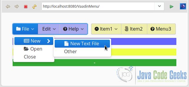 Vaadin Menu Example Java Code Geeks - Premium Mountain Pattern Gallery - Full HD