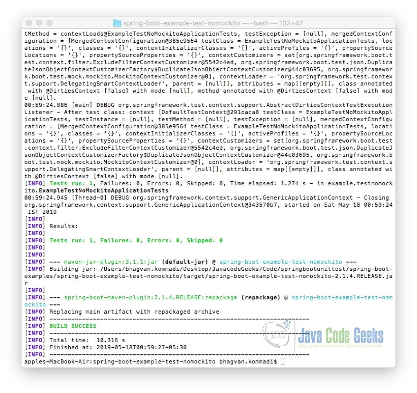 Spring Boot Unit Testing Example Examples Java Code Geeks