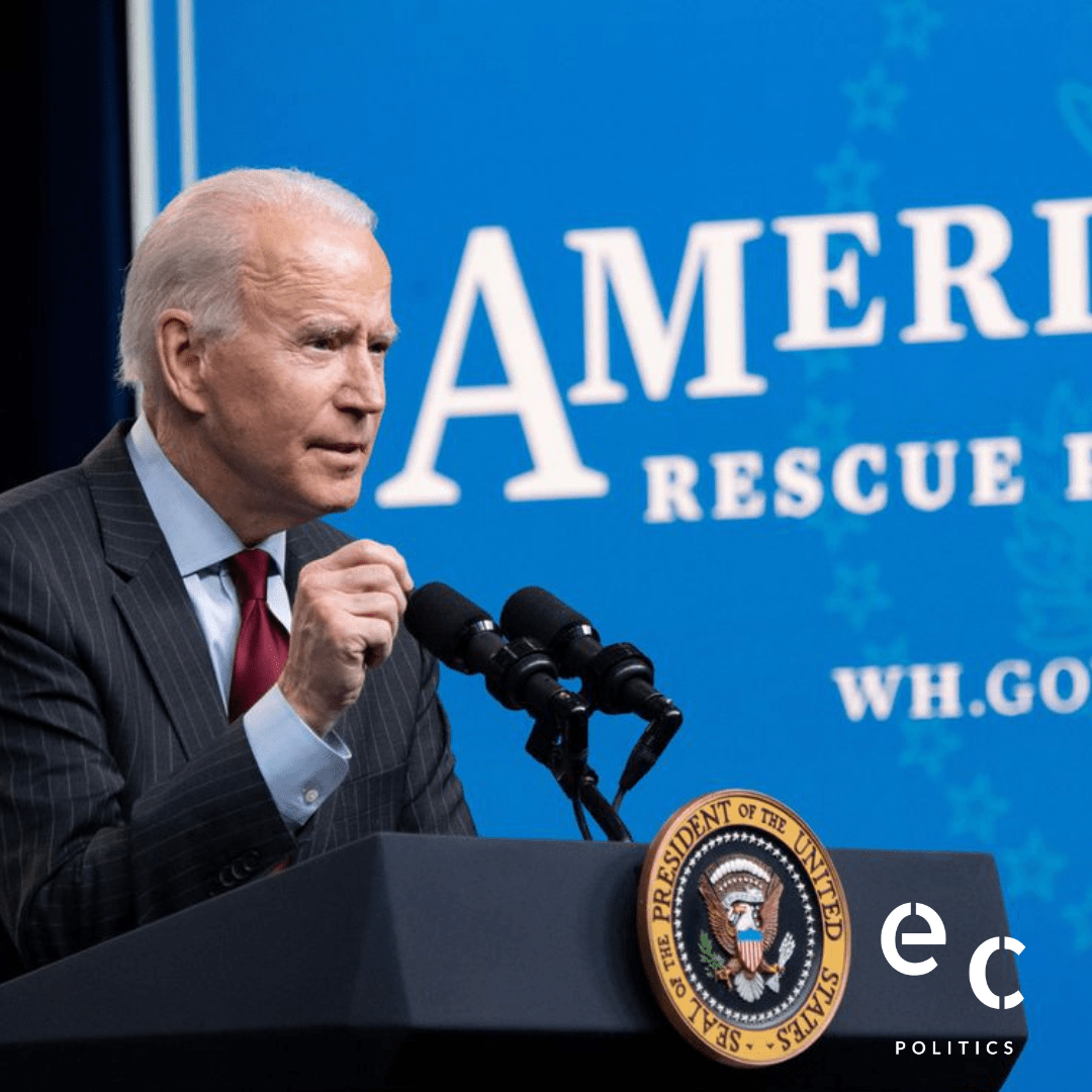 Joe Biden presenting the American Rescue Plan