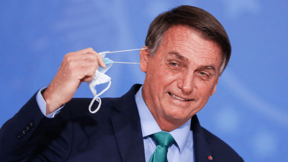 Bolsonaro Removing His Mask