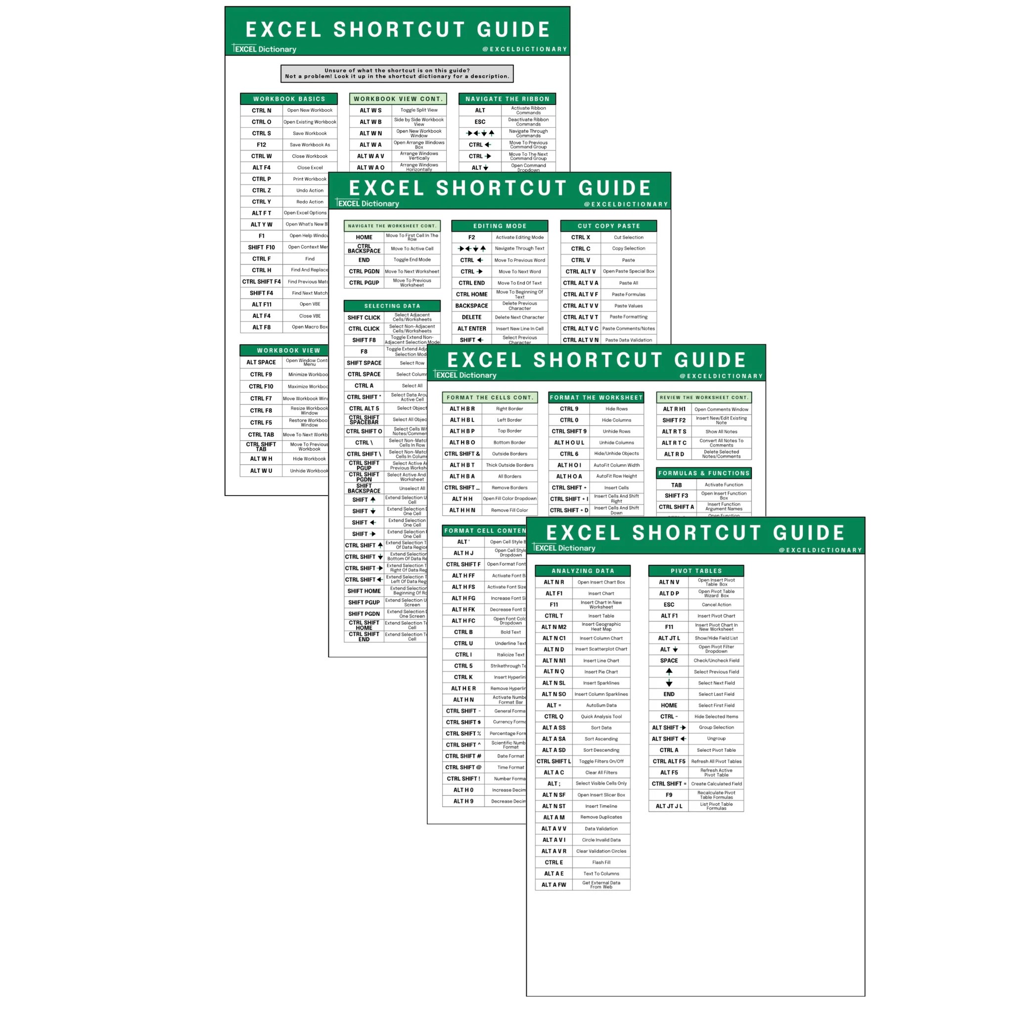 Excel Shortcut Bundle Excel Dictionary